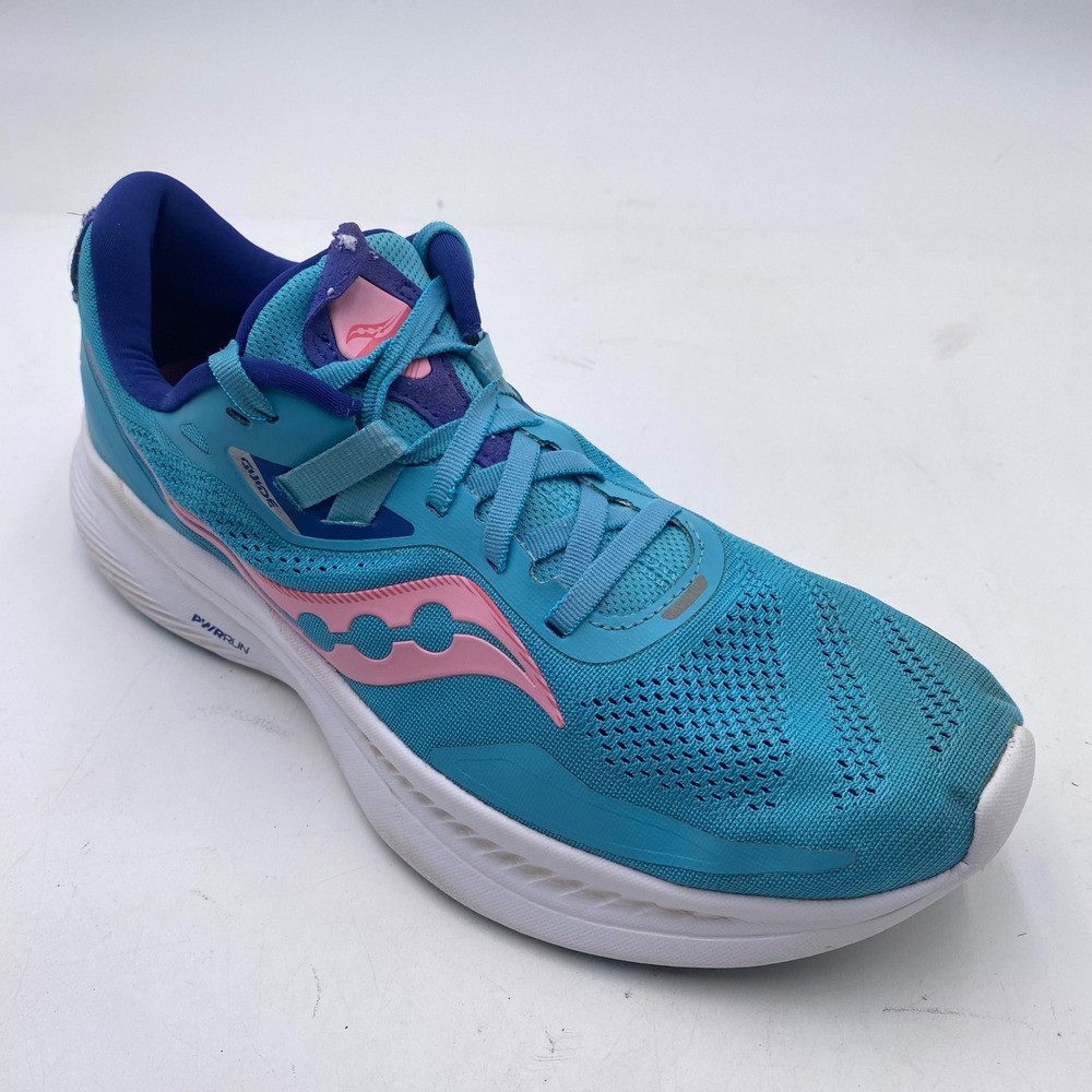 Saucony Guide 15 Running Shoes Womens 9.5 Blue Pink PWRRUN Stability S10684-91